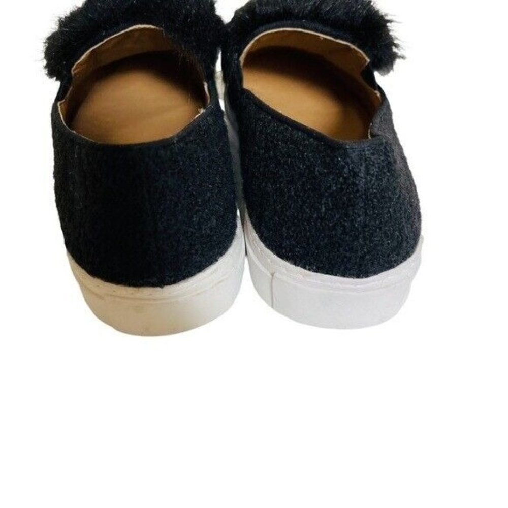 ANTHROPOLOGIE Bettye Black Muller Nikki Faux Fur Boucle Slip On Sneaker Size 6 - Picture 4 of 7